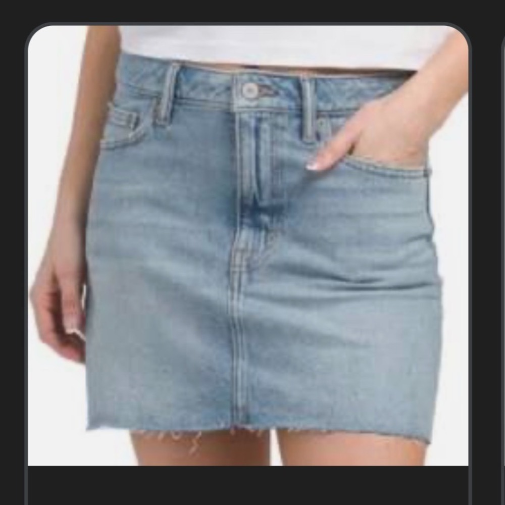 Lucky Brand Mini Skirt Raw Hem Light Wash 10/30 New With Tags‎